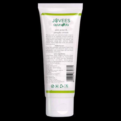 Jovees Herbal Anti Acne Pimple Cream | With Neem And Long Pepper Extract